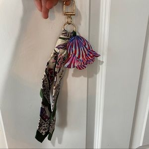 Tory Burch scarf keychain